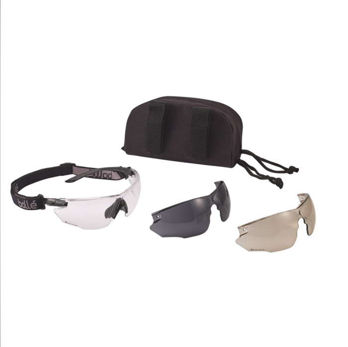 Bolle COMBAT Safety Glasses Black Frame 3 Lens Kit