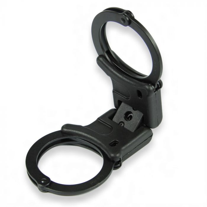 TCH852B Dual Key Black Rigid Folding Handcuffs