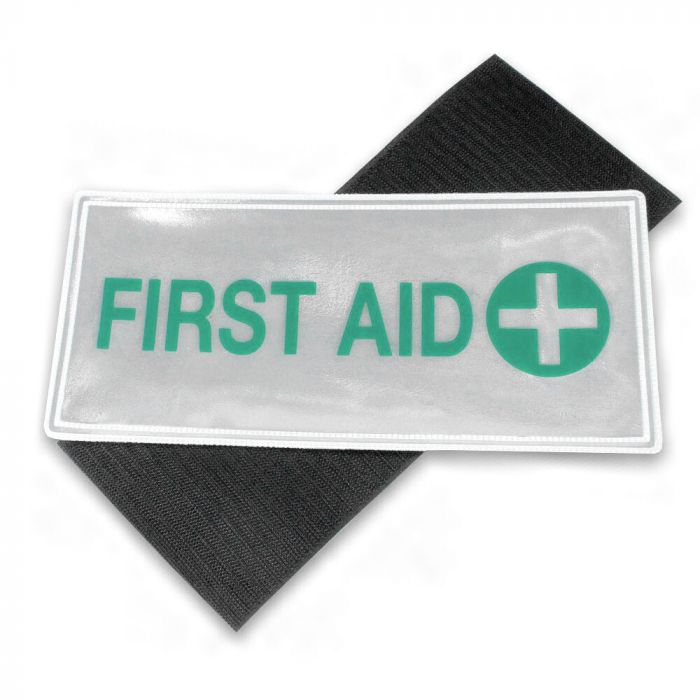 Reflective Velcro First Aider badge Large