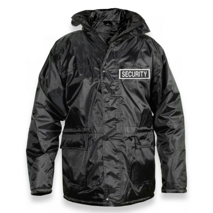 Black Quilted Waterproof Security Jacket